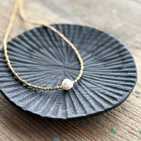 SLOWHANDS-スローハンズ-ネックレス　necklace beads with pearl
