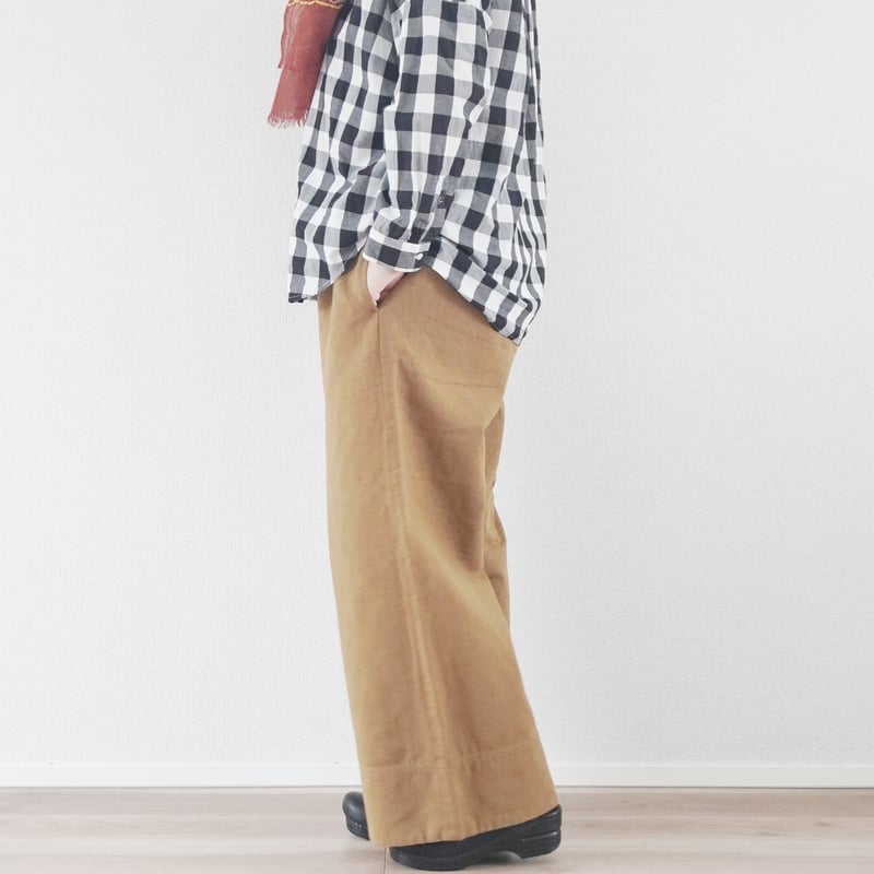 2色＊レディース＊ichi-イチ-コットンリネンキャンバスパンツ/240529 A  