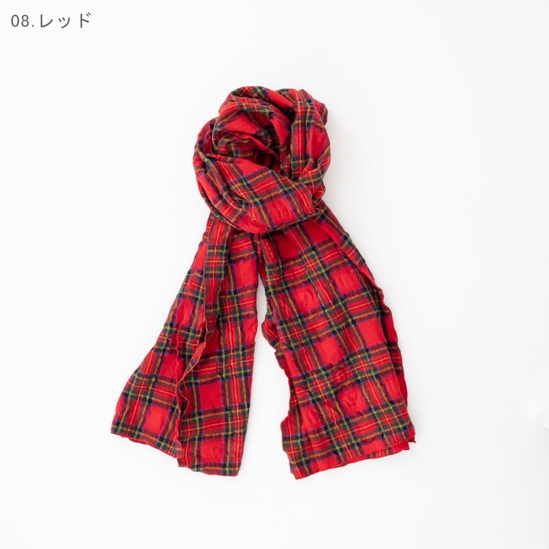 再入荷4色＊prit-プリット-ウールコットンチェック ストール P00640