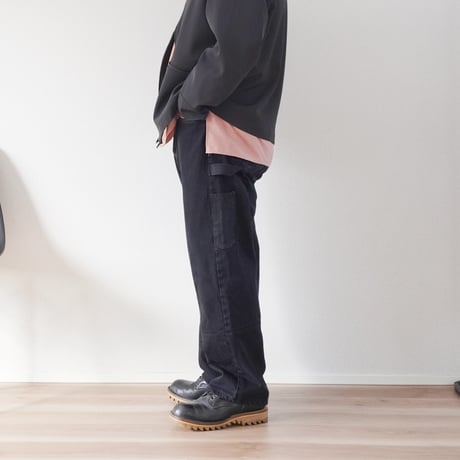 ＊ユニセックス＊YOUSED-ユーズド-DOUBLE BLACK PAINTER PANTS ブラック2度染めペインターパンツ