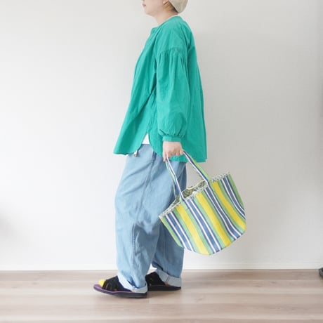 4色＊goods＊SLOWHANDS-スロウハンズ-MULTI STRIPE MESH  TOTE