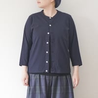 3色＊レディース＊prit-プリット-40/1SZ強撚度詰天竺  7分袖クルーネック カーディガン P92529