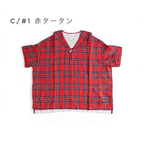 2色＊レディース＊快晴堂 -セーラーズシャツ タータンチェック/エバーグリーン 61S-05