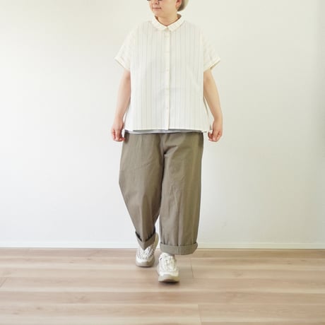 3色＊ASCOT-アスコット-ストライプ フレンチスリーブブラウス