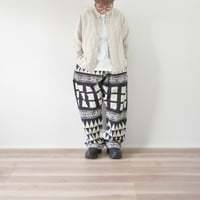 ＊ユニセックス＊Jawandi-ジャワンディー-サイタイパンツ/ブラックホワイト・インドネシアバティック/A