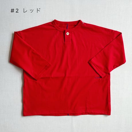 全3色レディース＊快晴堂-カイセイドウ-ONE釦・七分袖Tシャツ 33C-25