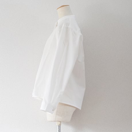 レディース＊Linen ya-リネンヤ-スタンドカラーブラウス/ホワイト