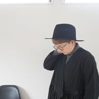 2色goods＊HIGHER-ハイヤー-POLAND FELT WIDE BRIM FEDORA ポーランドフェルトワイドブリムフェドーラハット/ブラック、ベージュ