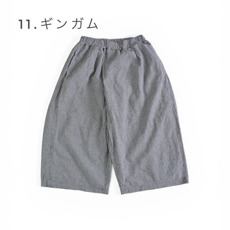 2色＊レディース＊prit-綿麻平織 ビッグタックワイドパンツ P72608