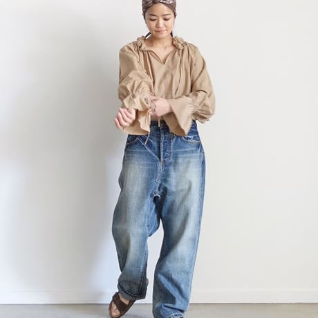 再入荷＊レディース＊ichi-イチ- Denim Sarrouel Pants デニムサルエルパンツ/A : LIGHT 201141
