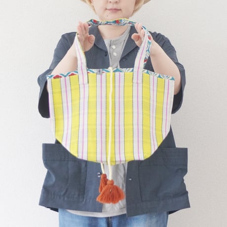 4色＊goods＊SLOWHANDS-スロウハンズ-MULTI STRIPE MESH  TOTE