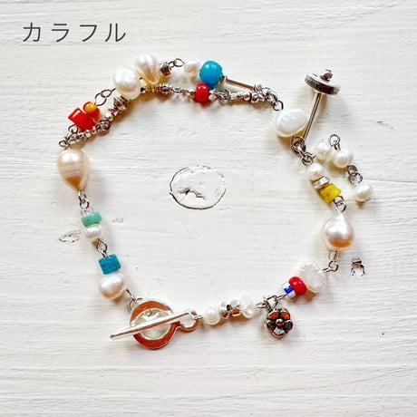 2色＊レディース＊TIGRE BROCANTE-ティグルブロカンテ-ハンギングブレスレット/ブラック、カラフル