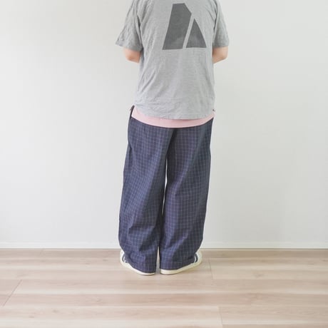 2色＊ユニセックス＊modem design-モデムデザイン-Checked Wide Pants / チェックワイドパンツ