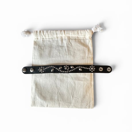 goods＊[Re-ACT × Crossed Arrows] Studs Thick Brace幅2cm/ブラック
