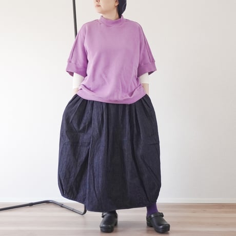 ＊レディース＊TIGRE BROCANTE-ティグルブロカンテ-ヴィンテージ裏毛ワイドスクエアTシャツ/パープルピンク