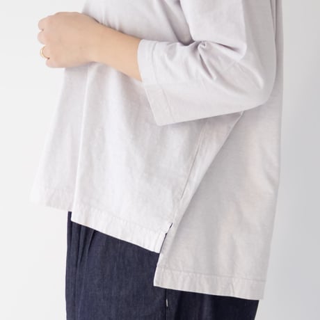 4色＊レディース＊prit-30/1リサイクルムラ糸天竺 7分袖ワイドＴシャツ P91652