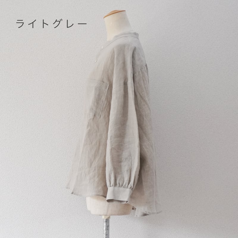 2色*レディース*Linen ya-リネンヤ-リネンワイドバンドカラー 2色*レディース*Linen ya-リネンヤ-リネンワイドバンドカラー