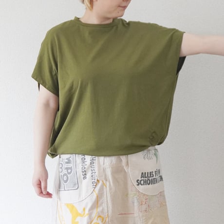 3色＊レディース＊SLOWHANDS-スローハンズ-POOFY Back-Gathered T-Shirt