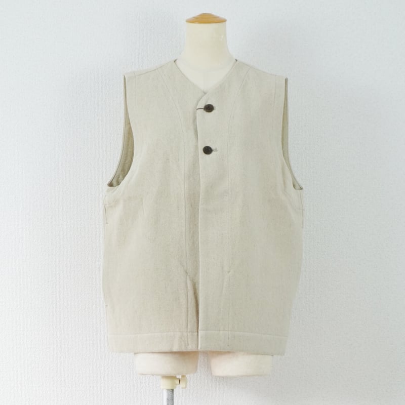 2色ユニセックス＊結-ゆい-2 BUTTON VEST C/F GABARDINE : YV