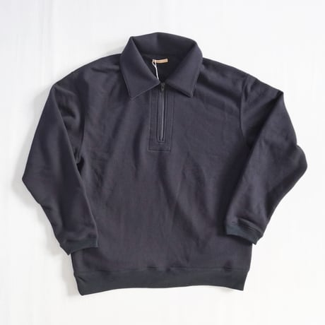 ＊ユニセックス＊LA MOND-ラモンド-HALF ZIP SWEAT LM-C-199/ブラック
