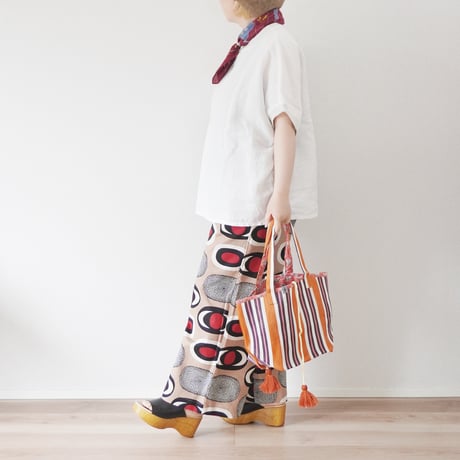 4色＊goods＊SLOWHANDS-スロウハンズ-MULTI STRIPE MESH  TOTE