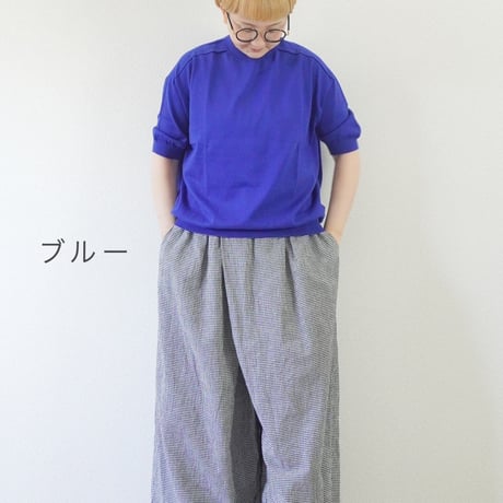 ６色＊レディース＊Linen ya by as it is.-リネンヤ- コットンクルーネック半袖ニット