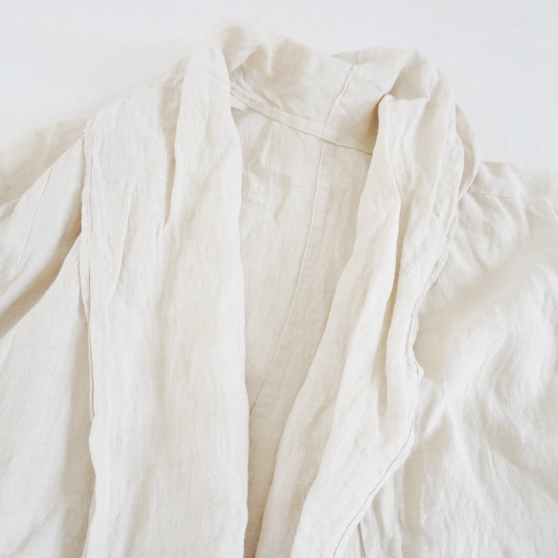 レディース*Linen ya-リネンヤ-リネン ショールカラーガウン レディース*Linen ya-リネンヤ-リネン ショールカラーガウン