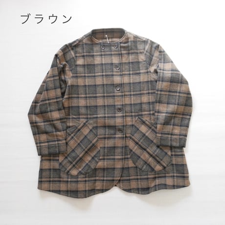 ＊ASCOT-アスコット-3つ杢チェック ルルンボトルネックジャケット