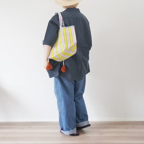 4色＊goods＊SLOWHANDS-スロウハンズ-MULTI STRIPE MESH  TOTE