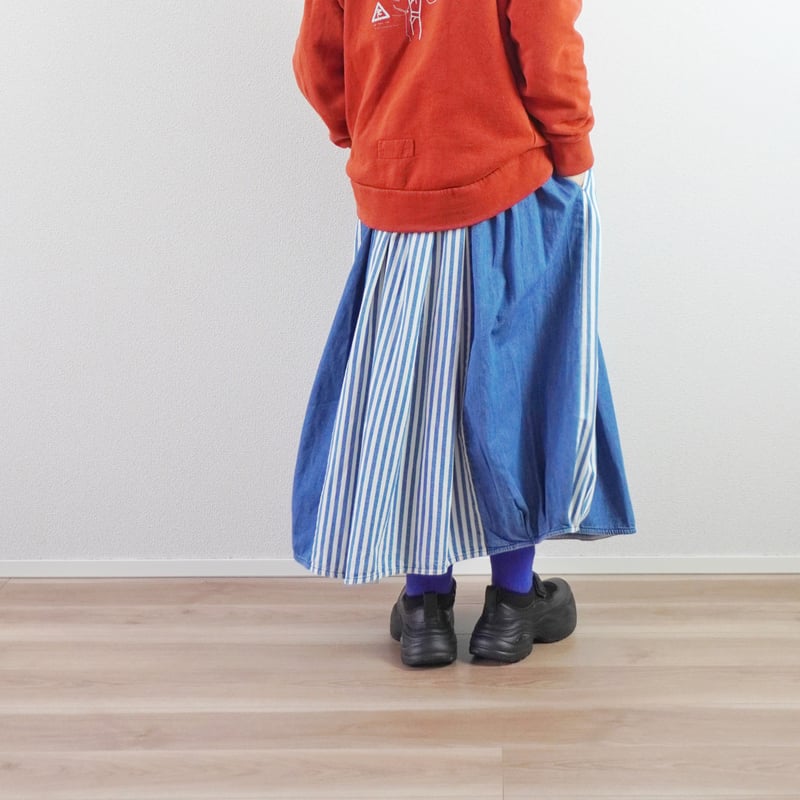 ティグルブロカンテ　インディゴバルーンスカート レディース＊TIGRE BROCANTE-ティグルブロカンテ-6オンスデニム