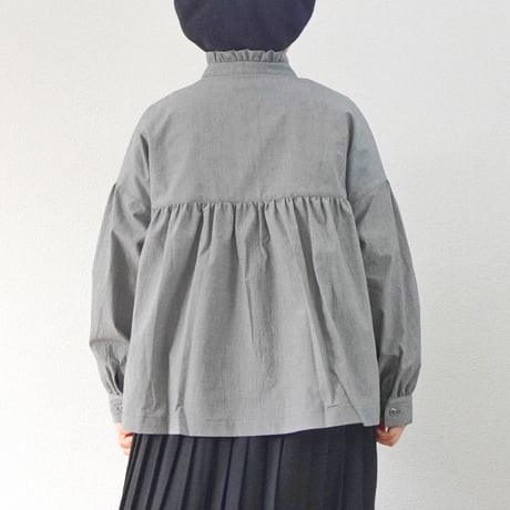 ＊4色＊レディース＊ LinenYa – リネンヤ – コットンフリル長袖ブラウス