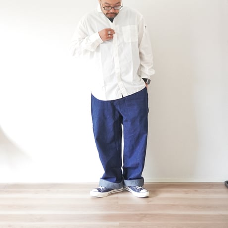 ユニセックス ARVOR MAREE-アルボマレー-Relax SAILOR COLLAR L/S SHIRT Typewriter リラックスセーラーカラーシャツ