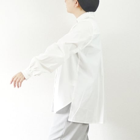 ２色＊レディース＊amne-アンヌ-BROAD frilled blouse / amn-SH-049 /ホワイト、ネイビー
