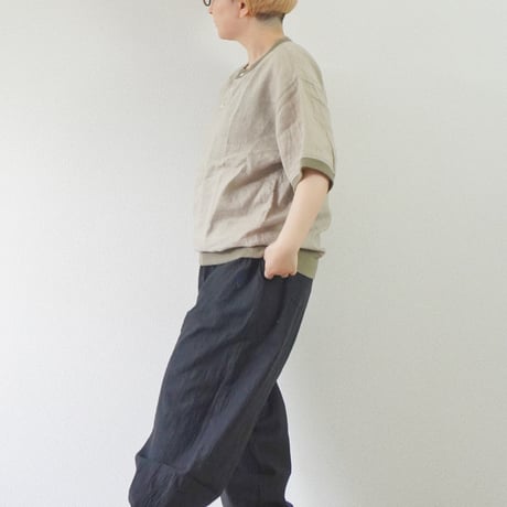 ユニセックス＊have a good day-ハブアグッドデイ-Linen henly s/s tee リネン ヘンリー 半袖Tシャツ