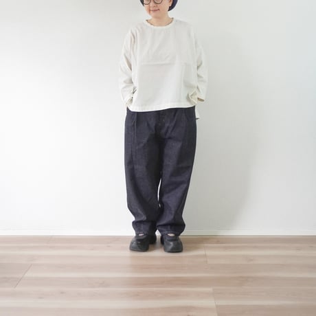 2色＊レディース＊prit-プリット-47/2サイロプレミアム天竺×50/1ブロード 切替7分袖ビッグプルオーバー P91635