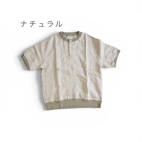 ユニセックス＊have a good day-ハブアグッドデイ-Linen henly s/s tee リネン ヘンリー 半袖Tシャツ