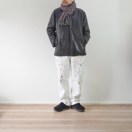 ユニセックス＊Nasngwam-ナスングワム-COLLISION PANTS TYPE615 ワイドテーパード（ホワイトデニム リメイク）