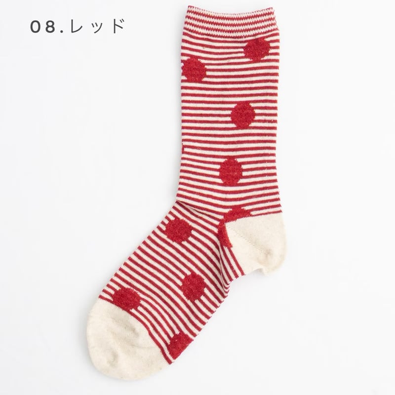 3色＊レディース＊prit -ボーダー×ドットソックス P01660 | 城下町の