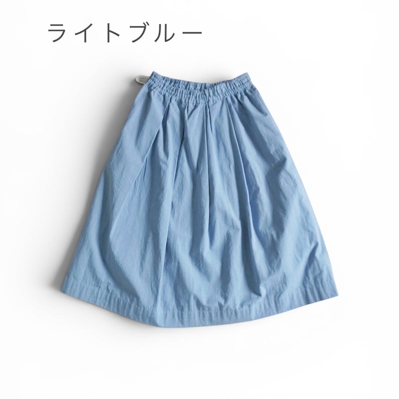 2色＊レディース＊Linen ya-リネンヤ-タックスカート/ライトブルー
