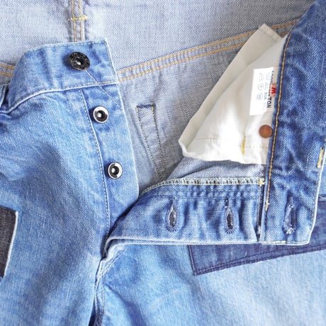 ＊ユニセックス＊TIGRE BROCANTE-ティグルブロカン-12.75oz 5PKTストレートパンツ/ハンドメイドダメージ加工