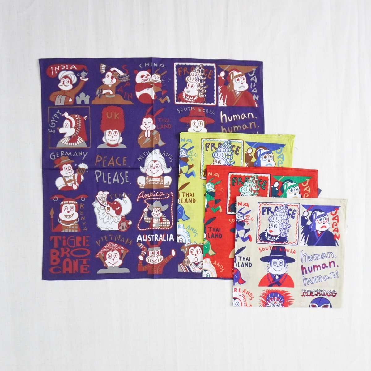 4色＊GOODS＊TIGRE BROCANTE-ティグルブロカンテ-One World 柄 ガ