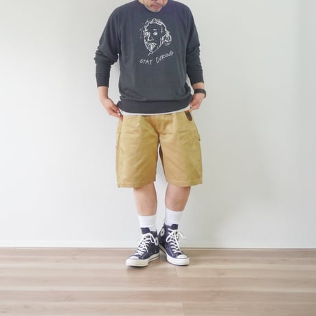 ＊ユニセックス＊[THRIFTY LOOK / スリフティルック] "STAY CURIOUS" RAGLAN CREW SWEAT/ブラック