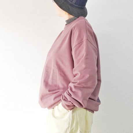 ユニセックス＊Nasngwam-ナスングワム-FLOWER EYES CREW SWEAT / スモークピンク
