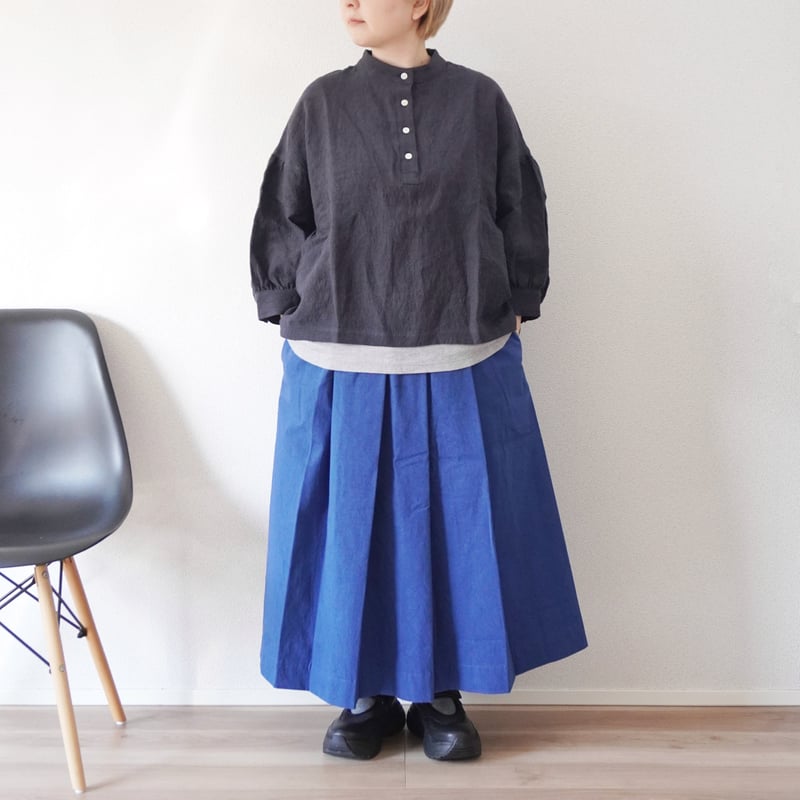 2色＊レディース＊Linen ya-リネンヤ-タックスカート/82cm丈 | 城下町