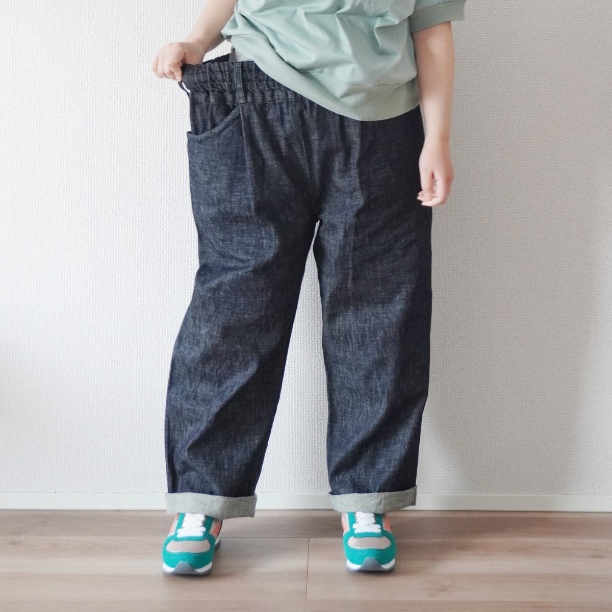 レディース＊Linen ya-リネンヤ-ストレッチデニム タック