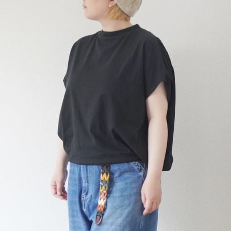 3色＊レディース＊SLOWHANDS-スローハンズ-POOFY Back-Gathered T-Shirt