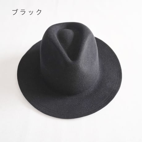 2色goods＊HIGHER-ハイヤー-POLAND FELT WIDE BRIM FEDORA ポーランドフェルトワイドブリムフェドーラハット/ブラック、ベージュ