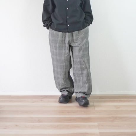 2色ユニセックス＊have a good day-ハブアグッドデイ-Plaid volume pants チェックボリュームパンツ