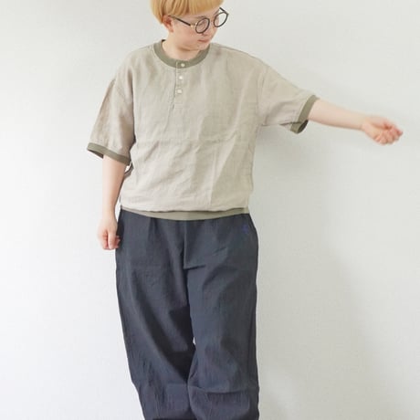 ユニセックス＊have a good day-ハブアグッドデイ-Linen henly s/s tee リネン ヘンリー 半袖Tシャツ