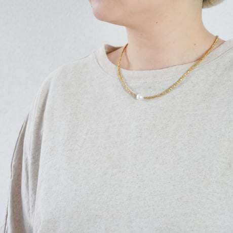 SLOWHANDS-スローハンズ-ネックレス　necklace beads with pearl